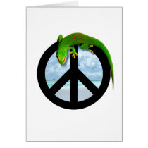 PEACE GECKO GREETING CARDS