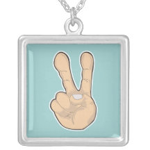peace hand gesture custom jewelry