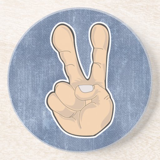 peace hand gesture drink coasters