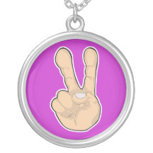 peace hand gesture necklace