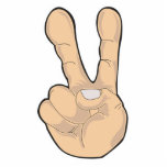 peace hand gesture photo sculptures