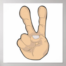 peace hand gesture print