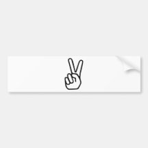Peace Hand Sign Bumper Stickers