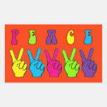 Peace Hand Signs Rectangular Stickers