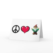 Peace Heart Gnome by FreeWitch Greeting Card