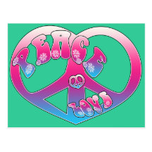 Peace Heart Post Cards