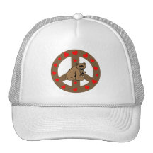 peace hearts bears hat
