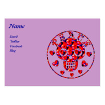 Peace Hearts Skull Business Card Template