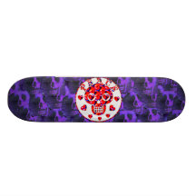 Peace Hearts Skull Skateboard Decks