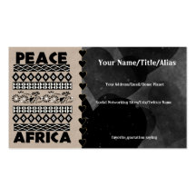 Peace In Africa Business Card Template