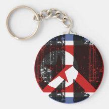 Peace In North Korea Keychains