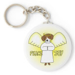 Peace Joy Beagle Keychain