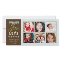 Peace-Joy-Love Family Holiday Photocard (ice) Photo Cards