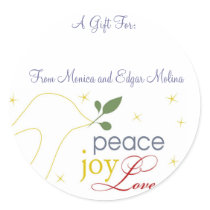 Peace, Joy, Love Gift Tags Stickers