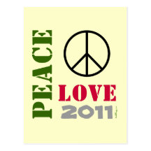 PEACE LOVE 2011 Postcard