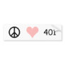 peace, love, 401 bumper stickers