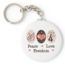 Peace Love 4th Of July Key Chain keychains