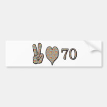 Peace Love 70 Bumper Sticker
