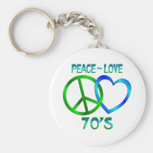 Peace - Love 70's Keychain