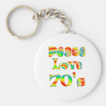 Peace Love 70's Keychain