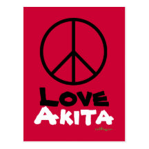 Peace Love Akita Postcard