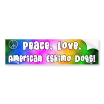 Peace Love American Eskimo Dogs Bumper Sticker