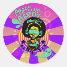 Peace, Love and Afros Stickers