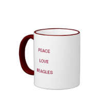 Peace, Love and Beagles Coffee Mug