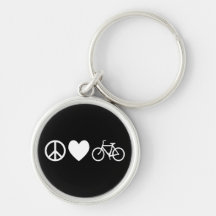Peace Love and Bicycles Keychain