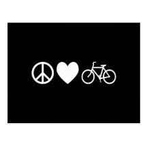 Peace Love and Bicycles Post Card