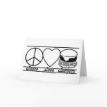 Peace Love and Burgers Greeting Card