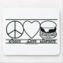 Peace Love and Burgers Mousepad