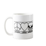 Peace Love and Burgers Coffee Mugs