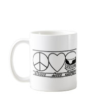 Peace Love and Burgers Coffee Mugs