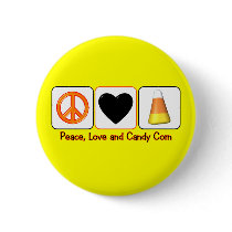 Peace, Love and Candy Corn Pinback Button