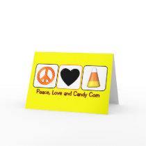 Peace, Love and Candy Corn Card