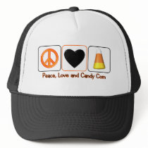 Peace, Love and Candy Corn Mesh Hat