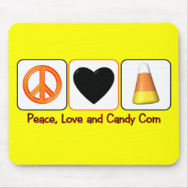 Peace, Love and Candy Corn Mouse Pad