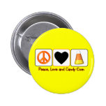 Peace, Love and Candy Corn Pinback Button