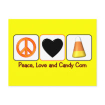 Peace, Love and Candy Corn Postcard