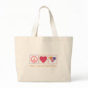 Peace Love and Candy Hearts bags