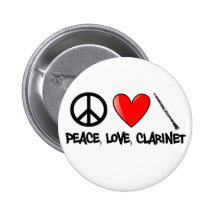 Peace, Love, and Clarinet Pin