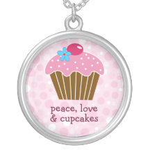 Peace, Love and Cupcakes Necklace