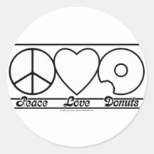 Peace Love and Doughnuts Sticker