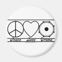 Peace Love and Drums Magnets