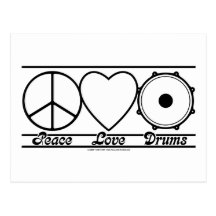 Peace Love and Drums Post Cards