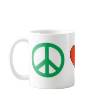 Peace Love and Economics Coffee Mugs