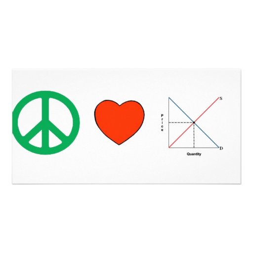Peace Love and Economics Photo Card Template