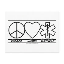 Peace Love and EMTs Postcards
