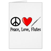 Peace, Love, and Flutes Greeting Card